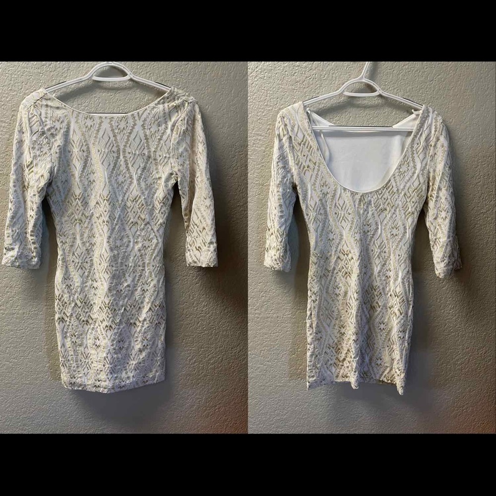 White/Gold Cocktail Dress